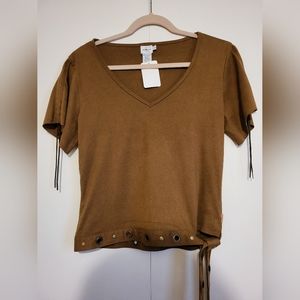 Calvin Klein Brown Suede Crop Top